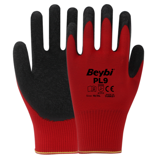 Beybi PL9 Polyester Örme Lateks Eldiven Beybi PL9 Polyester Örme Lateks Eldiven
