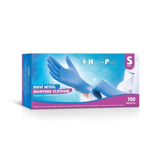 Haspet Mavi Nitril Pudrasız Eldiven Haspet Mavi Nitril Pudrasız Eldiven